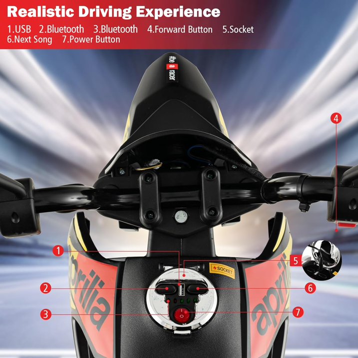 12V Ride Ons for Boys, WERSEON Mini Electric Child Dirt Bike, Battery Powered Toy Motorcycle, Kids Ride On Motorcycle for Ages 3 Years and Up, Yellow