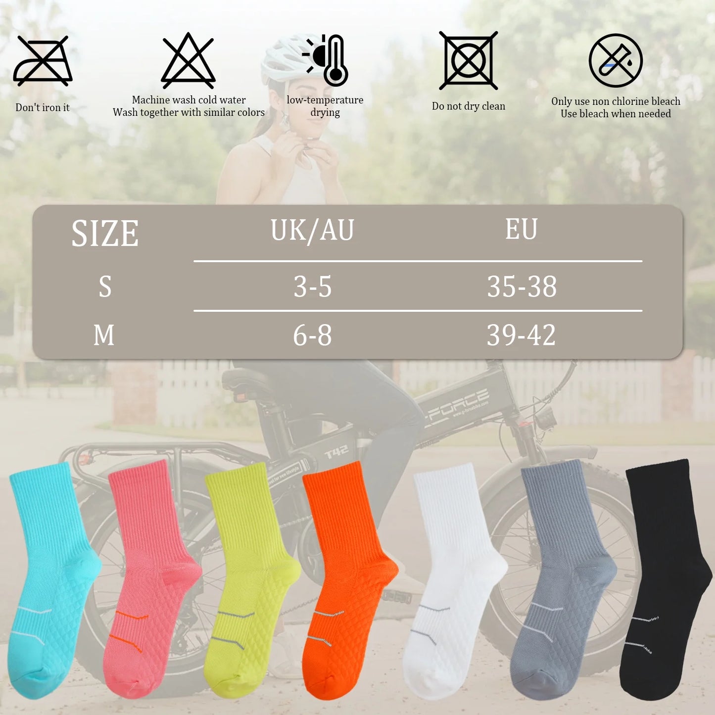 YOMYM Womens Crew Cushioned Cotton Wicking Hiking Athletic Running Socks 7 Pairs
