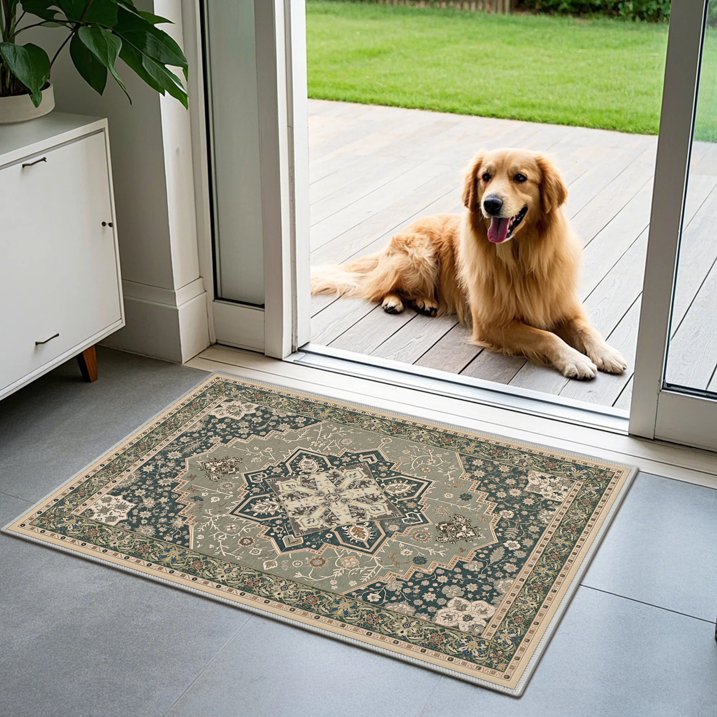 TECHVIDA Kitchen Rugs 3 Piece,Kitchen Mats for Floor, Non-Slip Machine Washable Rugs, Boho Farmhouse Hallway Doormat for Holiday