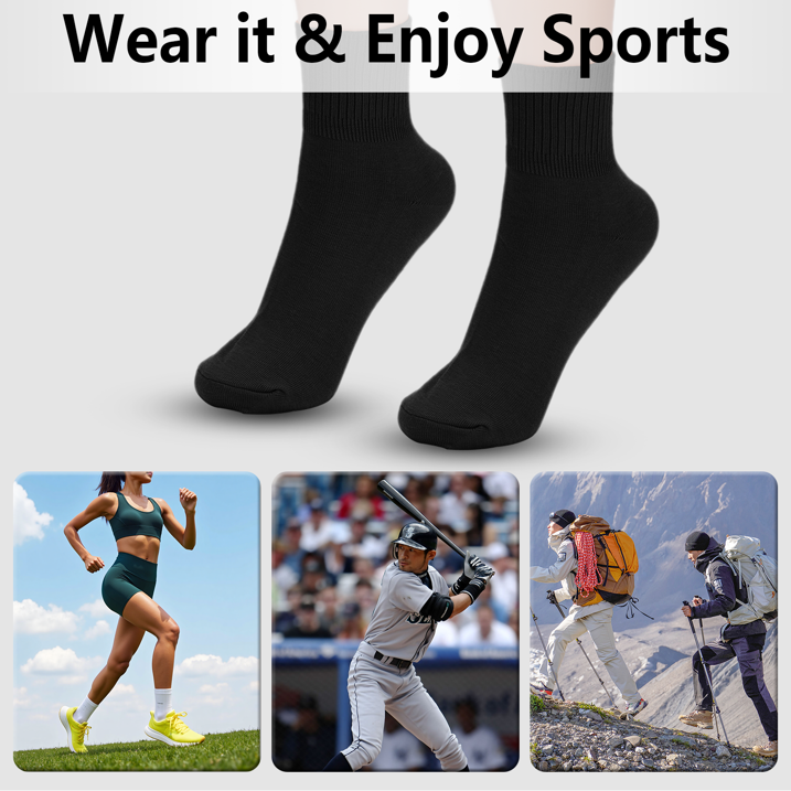 YOMYM Women Crew Socks, Soft Cotton Dress Socks Pack Athletic Socks for Women, Size 5-9, 10 Pairs