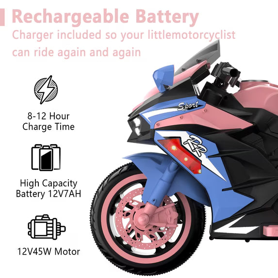 ProToys Motorcycle for Kids 3-5,Battery Ride on Toy,12V Kids Motorcycle with Remote Control