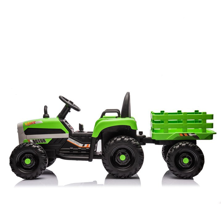 HNH 24V Ride on Toy,Kids Ride On Tractor with Trailer & Remote,Electric Car Toy with Bluetooth