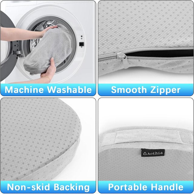 ELTPOWER Memory Foam Seat Cushion Cooling Gel Butt Pillow Car Seat Cushion Butt Pillow for Tailbone Pain Relief Chair Cushion Gray