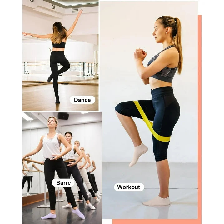 YOMYM 6 Pairs Pilates Socks for Women Non Slip Grip Socks Yoga Socks Ankle Grippy Socks Woman