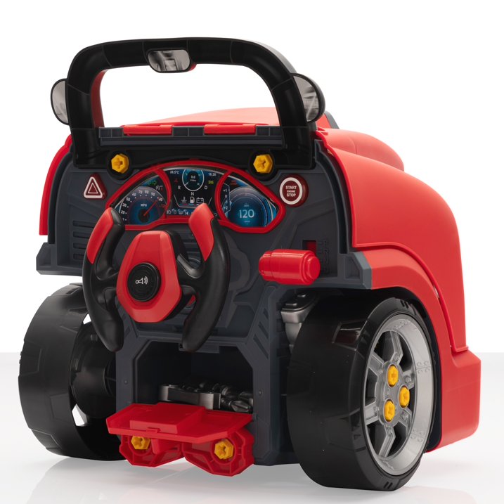 HNH Kids Truck Engine Toy Set for 3-6, Kids Mechanic Repair Set, Take Apart Motor Vehicle, Pretend Play Car Service Station with Light Horn Alarm