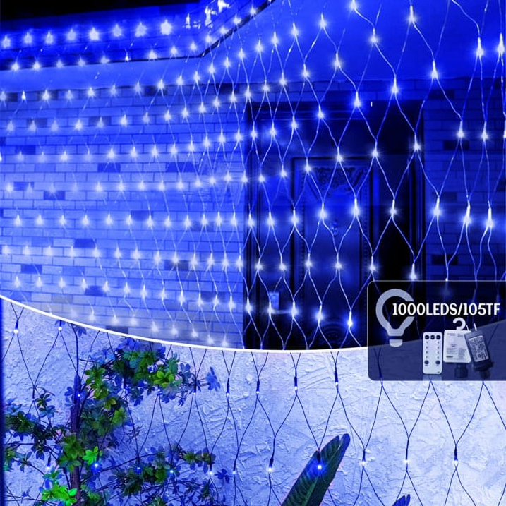 Cheelom Christmas Holiday Party Mesh Net Light 360 LED with 8 Modes Remote Connectable for Garden Bushes Indoor Outdoor Curtain Fairy Wall Party Wedding Xmas Decorations Clearance Sale
