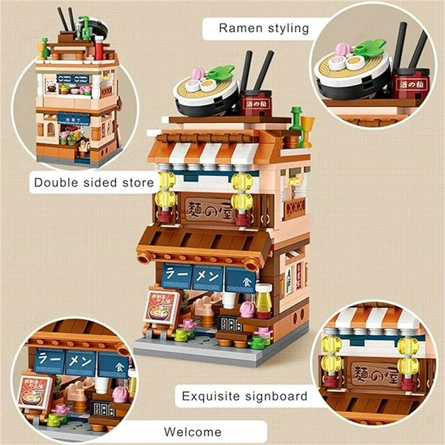 ZOGYMOZ 412 Pcs Building Toy Kit,Mini Building Blocks Japanese City View for Adult, Great Gifts for Girls and Kids Age 3-16+