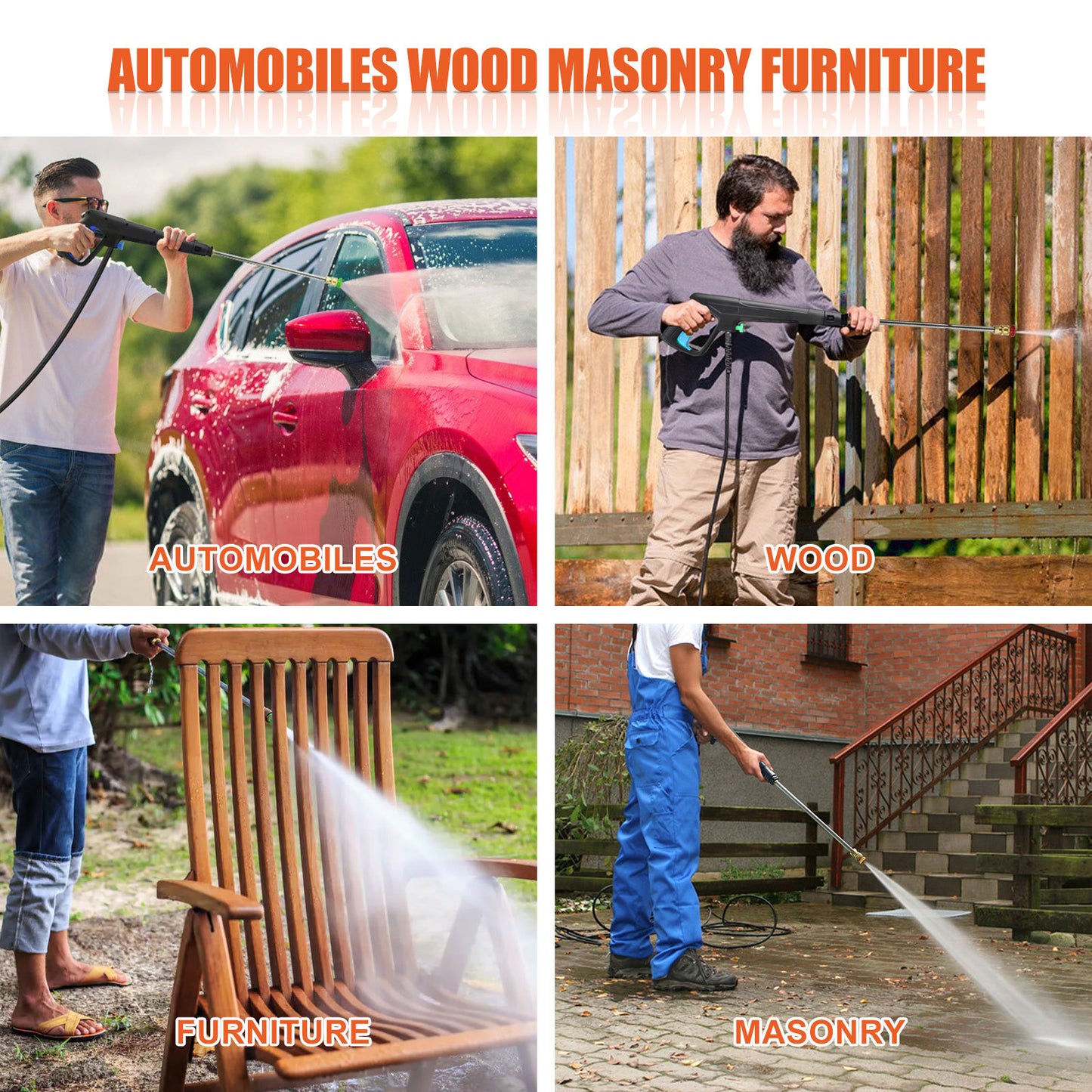 ELTPOWER Pressure Washer,1400w Electric Pressure Washer,Max 3380 PSI 2 Gpm Electric Power Washer,4 Nozzles and Soap Bottle,Retractable Handle