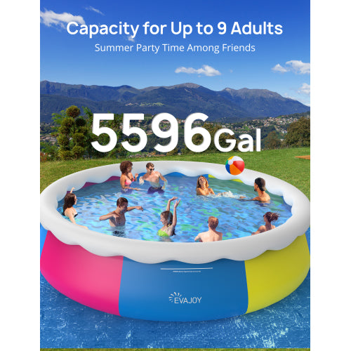 EVAJOY Inflatable Top Ring Swimming Pools Round Pool Include Filter Pump Include Filter Pump 18ft*48in