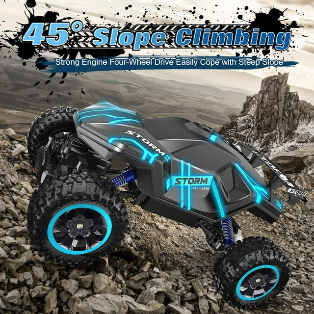 HNH RC Car,1:16 Scale Remote Control Monster Truck with Spray Function, All Terrain off Road RC Monster Vehicle Truck for Child,20+ Km/h