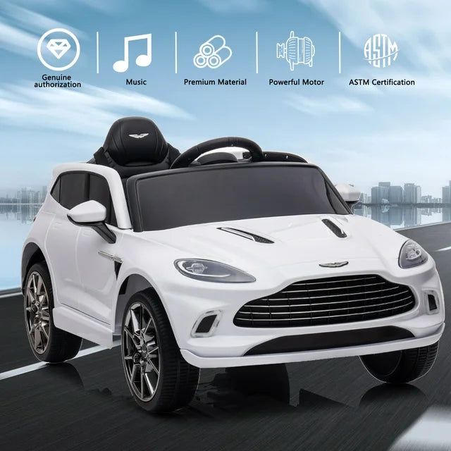 HNH 12V Kids Electric Powered Ride on Toy Car, Aston Martin Electric Car for Kids with Remote Control, Bluetooth