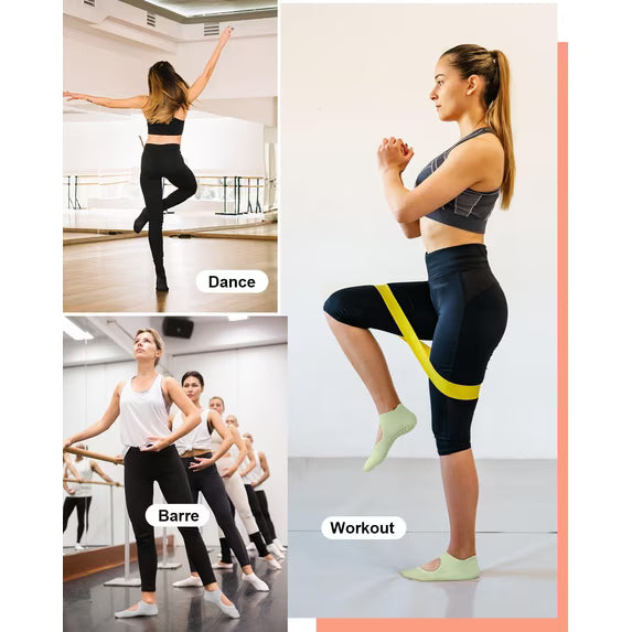 YOMYM 6 Pairs Pilates Socks for Women Non Slip Grip Socks Yoga Socks Ankle Grippy Socks Woman