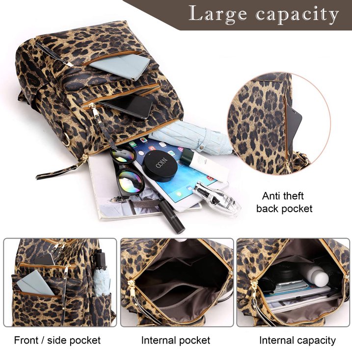 YOMYM Women Backpack Purse Multipurpose Design Handbags Shoulder Bag PU Leather Travel bag Backpack
