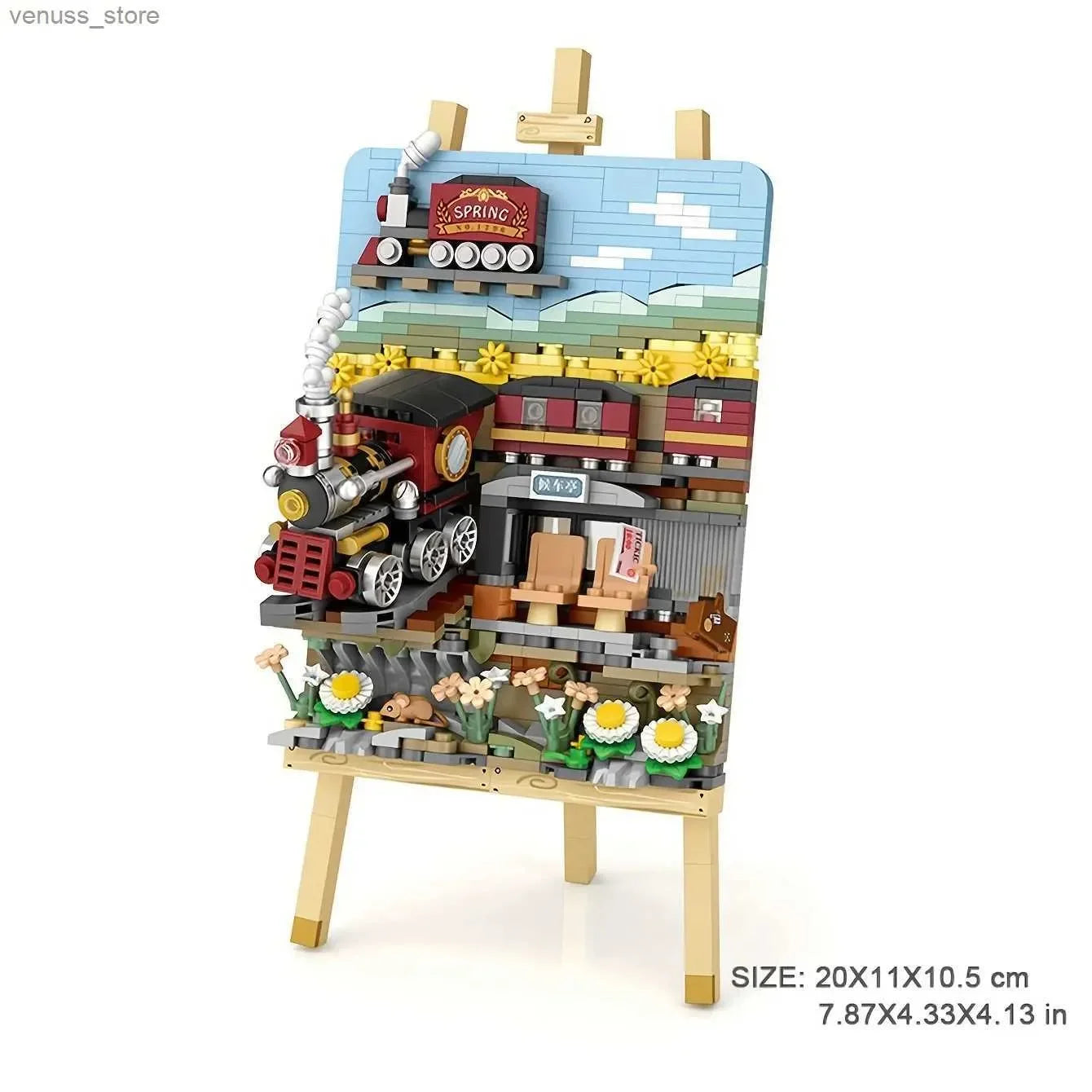 ZOGYMOZ Building Toys Set, 758 Pcs Mini Building Blocks for Adults and Teens, 3D DIY Model Toy (Spring Train)