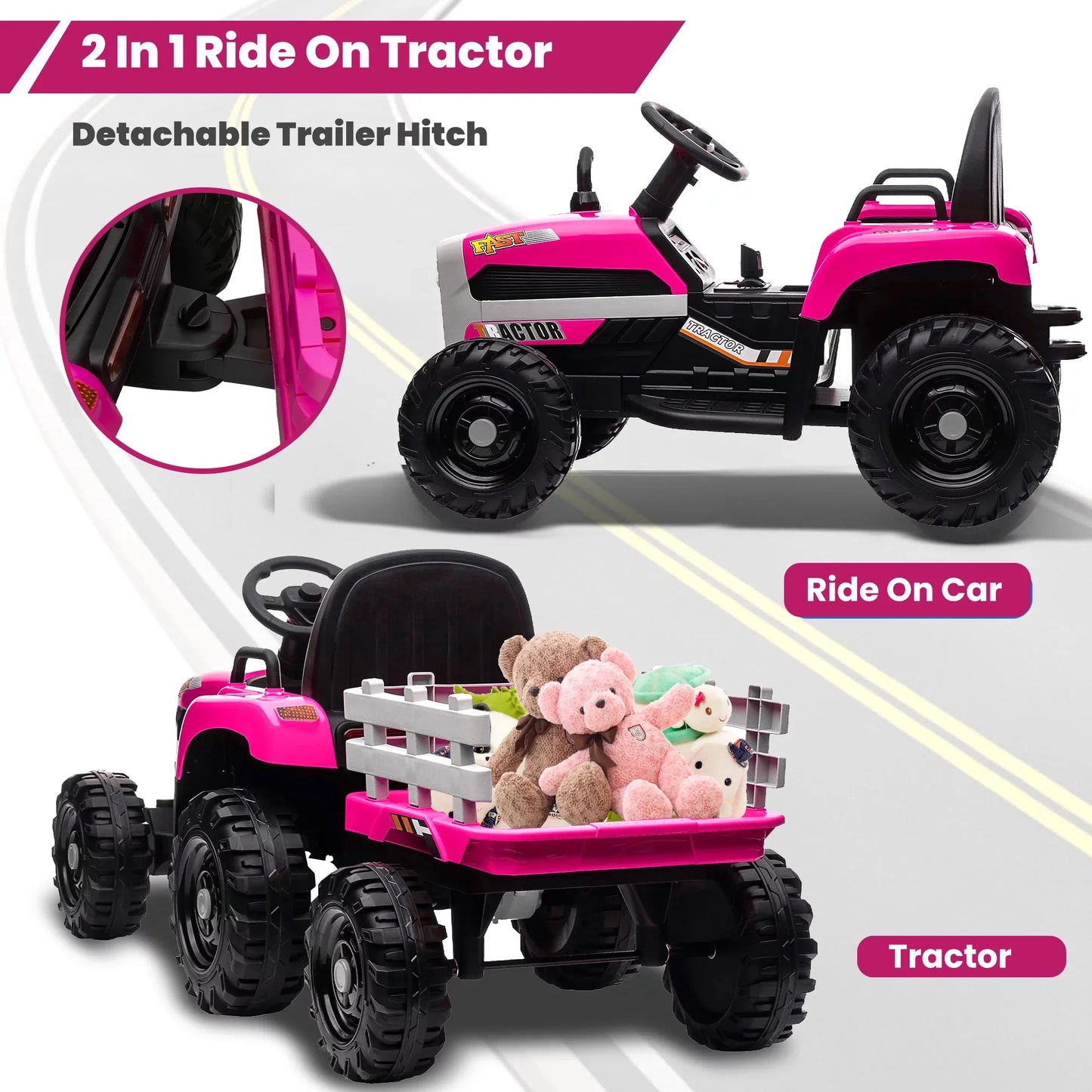 12V Kids Ride on Motorcycle Battery Powered Electric 4 Wheels Motorcycle with Lights