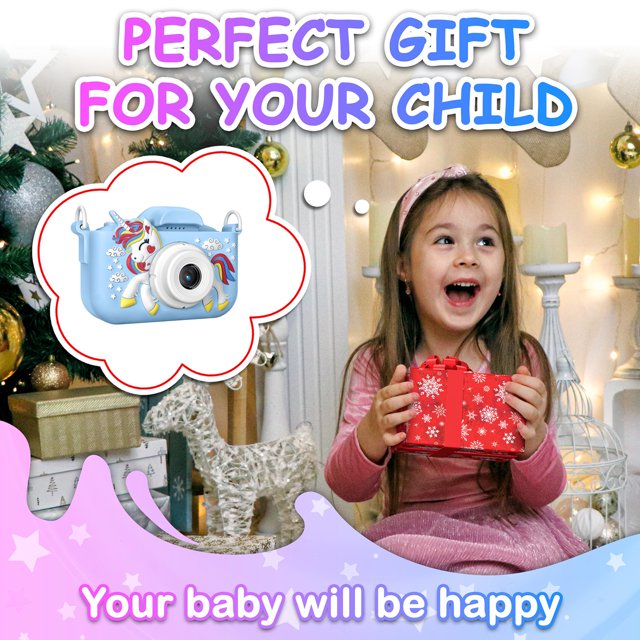 HNH Camera for Kids with Three Games,Toddler Camera with 64GB, Kids Toys for Girls
