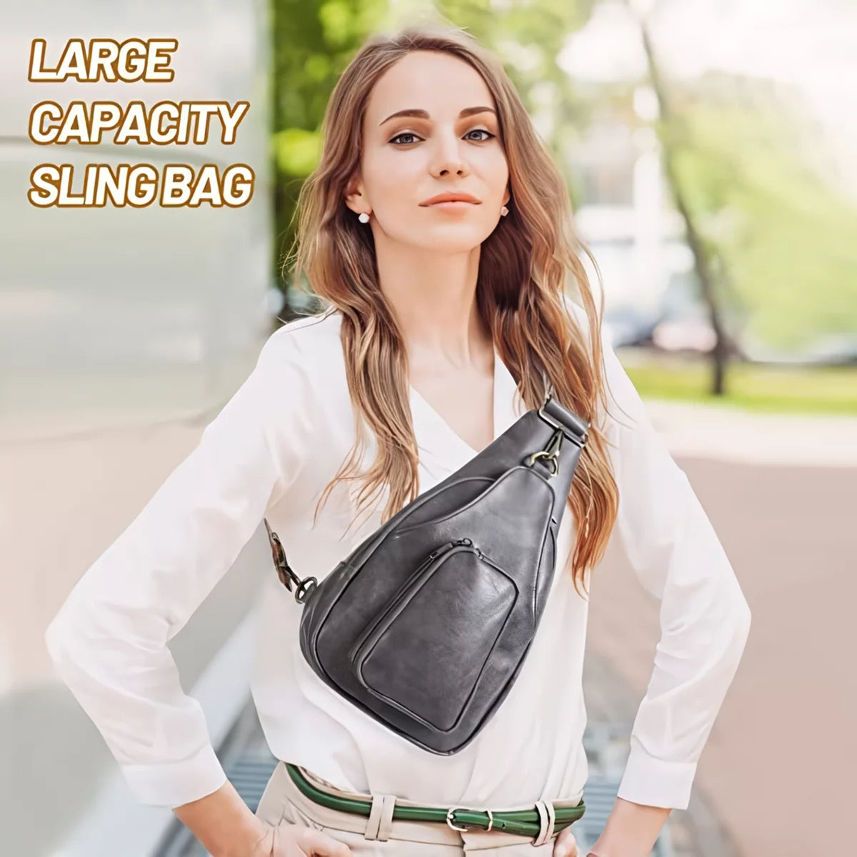 YOMYM Small Sling Bag for Women Leather Crossbody Fanny Packs Chest Bag for Women