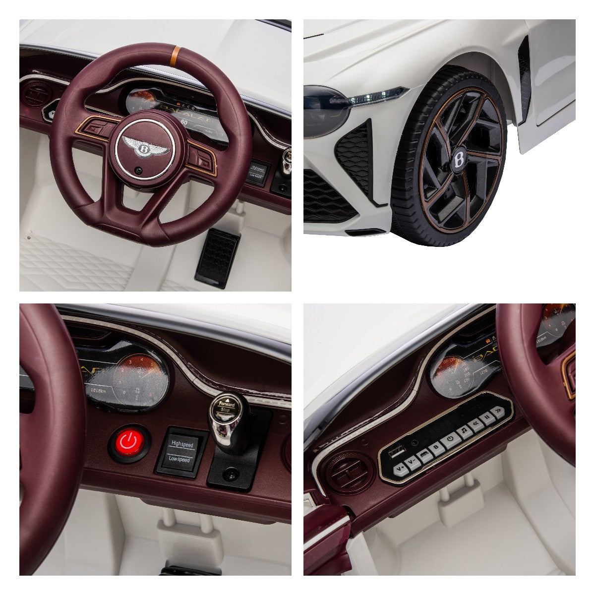 WUBEN Licensed Bentley Mulsanne 12v Electric Kids Ride on Car with 2.4G Remote Control Age 3-6
