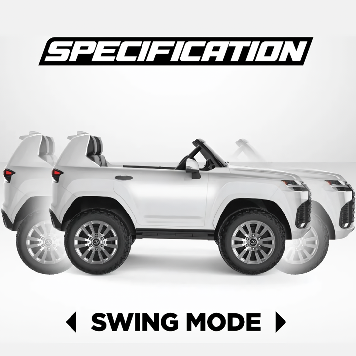 24V Two Seater Ride On Car Truck for Kids,Licensed LEXUS LX600 Electric Ride On Car with Parents Control,Bluetooth,Music,Power Display,Adjustable Volume-White