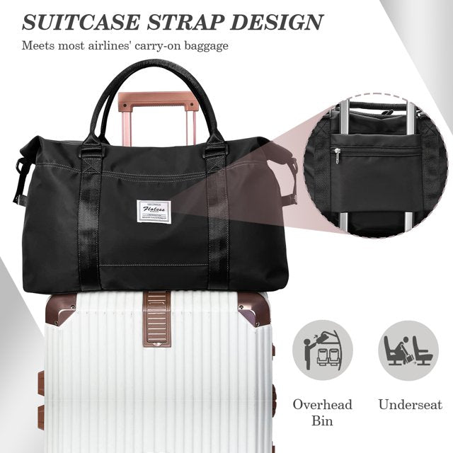 YOMYM Travel Duffel Bags for Women,Weekender Overnight Bag with Wet Pocket & Toiletry Bag