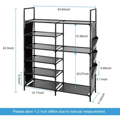 TECHVIDA Shoe Rack 6 Tier Shoe Shelf Shoe Storage, 35 Pairs Shoe Organizer for Entryway,Stackable Shoe Holder Shoe Stand