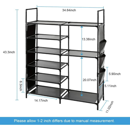 TECHVIDA Shoe Rack 6 Tier Shoe Shelf Shoe Storage, 35 Pairs Shoe Organizer for Entryway,Stackable Shoe Holder Shoe Stand