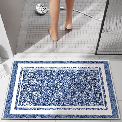 TECHVIDA Bathroom Rugs,Non-Slip Ultra Soft Bath Mat,Soft Absorbent Bathroom Rug and Bath Mat,Machine Washable,(18"x26",Blue and White)