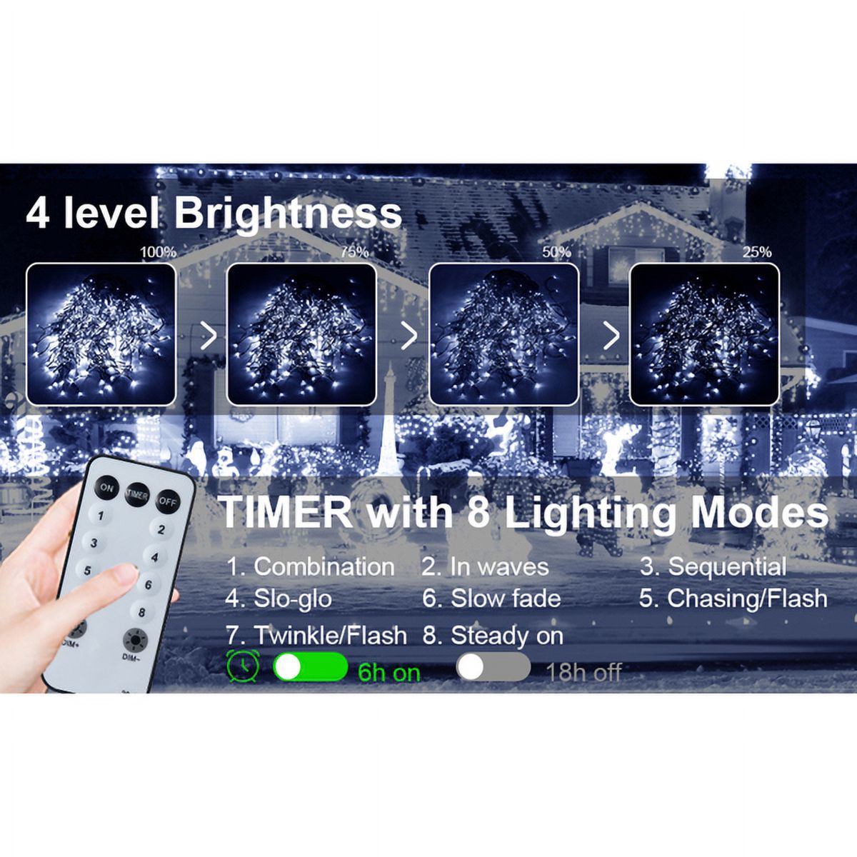 Cheelom Fairy String Party Decoration Lights Christmas Icicle Lights Outdoor Indoor 105ft 1000 Led 8 Modes with 50 Drops Plug In Waterproof Timer Memory Function Clearance Sales