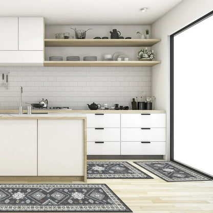 FoxHouse Kitchen Rugs Sets 3 Piece with Runner Non Slip Kitchen Rugs and Mats Washable Kitchen Mats for Floor Thick Kitchen Floor Mat Carpet Runner Rugs for Hallway Laundry Holiday Decor