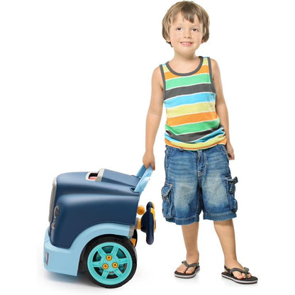 HNH Kids Truck Engine Toy Set for 3-6, Kids Mechanic Repair Set, Take Apart Motor Vehicle, Pretend Play Car Service Station with Light Horn Alarm
