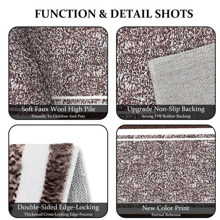 TECHVIDA Bathroom Rugs 3pcs Set,Non-Slip Ultra Soft Bath Rugs,Machine Washable,Water Absorbent,Dark Brown