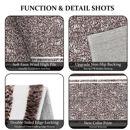 TECHVIDA Bathroom Rugs 3pcs Set,Non-Slip Ultra Soft Bath Rugs,Machine Washable,Water Absorbent,Dark Brown