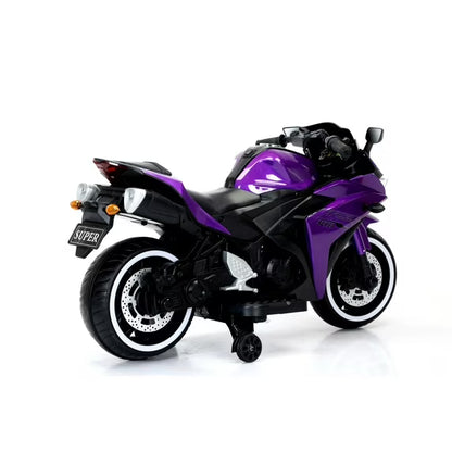 HNH 12V Ride on Motorcycle for Kids 3-8 Yeas, Battery Powered Dirt Bike for Child Electric Motorcycle with Light Wheels,Bluetooth, 4Mph
