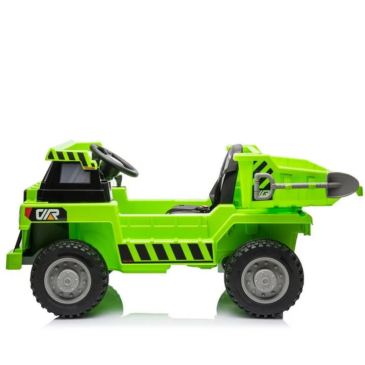 HNH 12V Ride on Toys,Kids Ride on Dump Truck with Extra Shovel,Electric Dump Bed,Music, Lights, Ideal Gift for Children