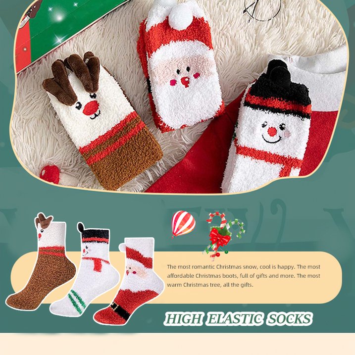 YOMYM Christmas Womens Fuzzy Fluffy Socks Cozy Warm Super Soft
