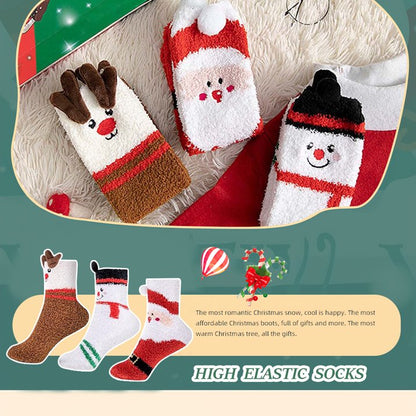 YOMYM Christmas Womens Fuzzy Fluffy Socks Cozy Warm Super Soft