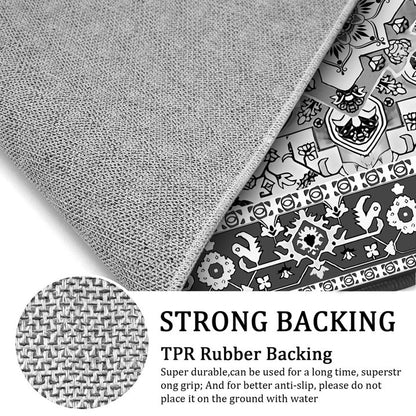 TECHVIDA Kitchen Rugs 3 Piece Set,Non Slip Machine Washable Kitchen Mats,Boho Vintage Abstract Kitchen Carpet for Farmhouse Living Room Hallway