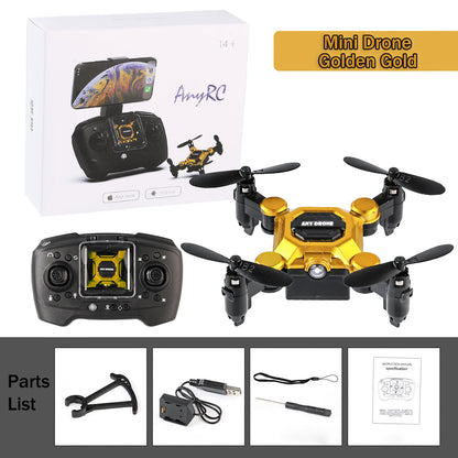 HNH Foldable Mini Drone with 4K Camera, RC Drone for Kids and Adults, FPV Drone Quadcopter with 360 Flip,Trajectory Flight-Gold