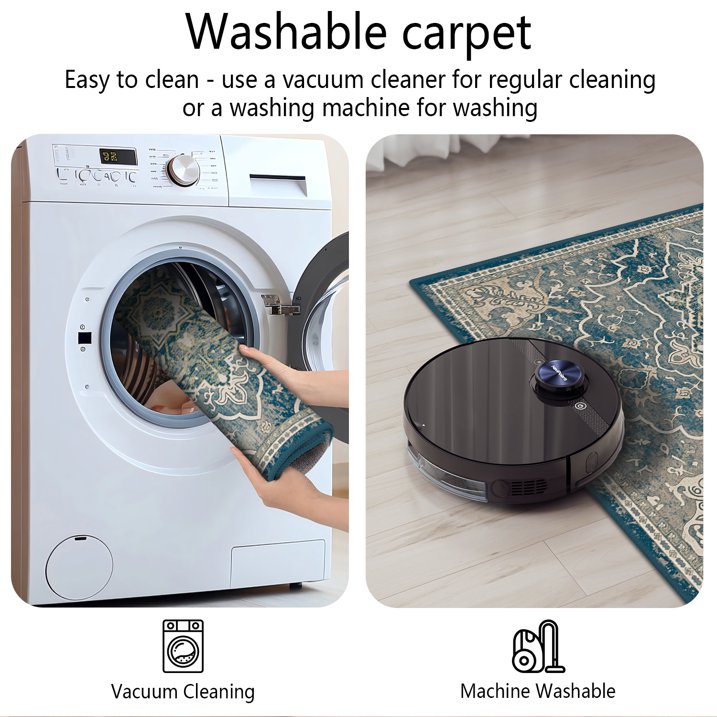 TECHVIDA Kitchen Rugs 3 Piece Set,Kitchen Mats for Floor Non-Slip Machine Washable, Boho Farmhouse Hallway Doormat for Holiday