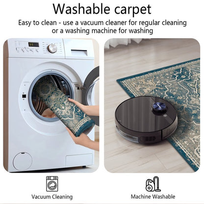 TECHVIDA Kitchen Rugs 3 Piece Set,Kitchen Mats for Floor Non-Slip Machine Washable, Boho Farmhouse Hallway Doormat for Holiday
