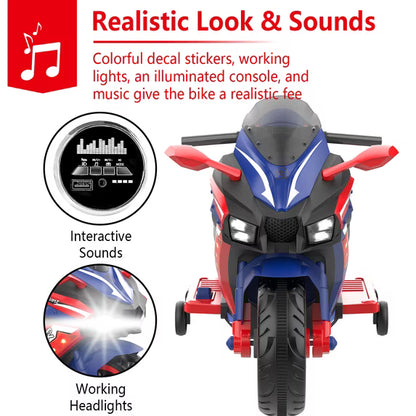 ProToys Motorcycle for Kids 3-5, 12V Electric Ride on Toy, Kids Motorcycle with Remote Control, 3Mph Max