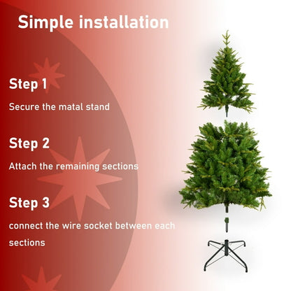 Cheelom 6ft Artificial Green Christmas Tree with 260 Led Lights Pvc Outdoor Christmas Decoration Christmas Gift Xmas Decorations Clearance Sale