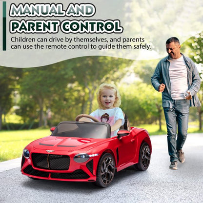 Ride on Coys with Remote Control, Licensed Bentley Mulsanne 12V Ride On Cars for Boys Girls, Battery Powered lectric Ride on Vehicle with Music