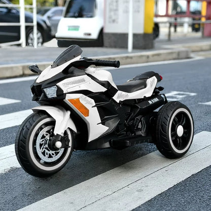 YOMYM 12V Motorcycles for Kids with Bluetooth Motorcycle 3 Wheels Motorcycle with LED Lights Music
