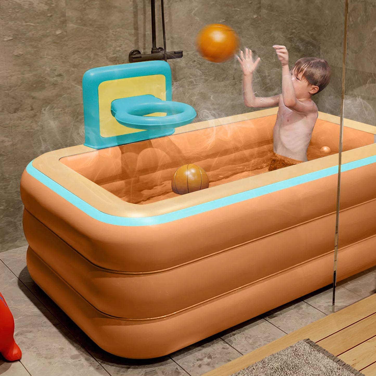 Inflatable Swim Pool - Family and Kids Inflatable Rectangular Pool,Above Ground Family Lounge Outdoor Pool