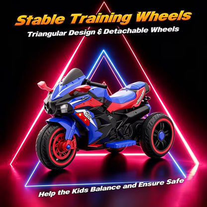 12V 7AH Electric Motorcycle for Kids 3-5 Years Old, 4 MPH Max Speed,Battery Powered Motorcycle with Remote Control, LED Lights, Bluetooth Music