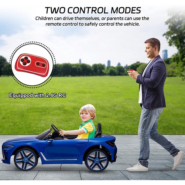 WUBEN Licensed BMW 12v Kids Electric Powered Ride on Toy Car with Remote Control for Child Blue