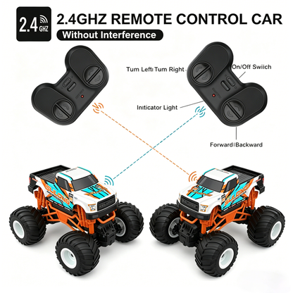 HNH 1:16 Remote Control Car, Off Road RC Monster Truck, 2.4GHz 20 Km/h Fast All Terrain RC Cars for Boys Girls Ages 4-12, Cool Gift Toy for Kids