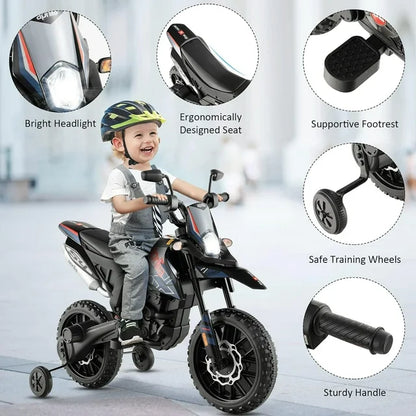 Werseon 12V Kids Motorcycle,Boys and Girls Kids Electric Motorbike,Spring Suspension,LED Lights,Music