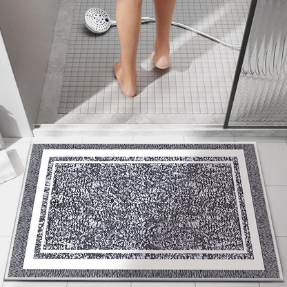 TECHVIDA Bathroom Rugs,Non-Slip Ultra Soft Bath Mat,Soft Absorbent Bathroom Rug and Bath Mat,Machine Washable,(18"x26",Gray and White)